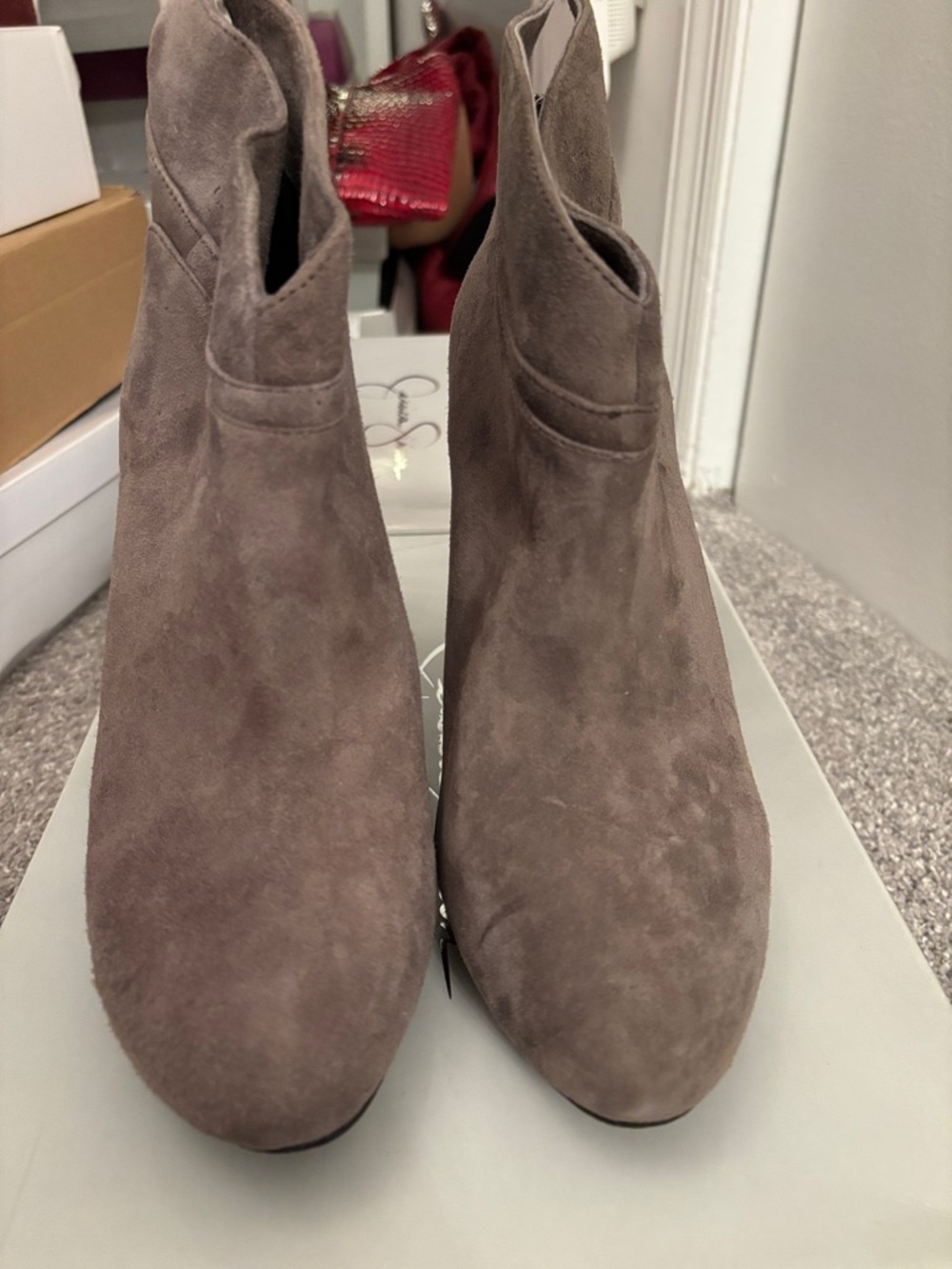 Jessica Simpson Charcoal Suede, Size 10. Never Worn